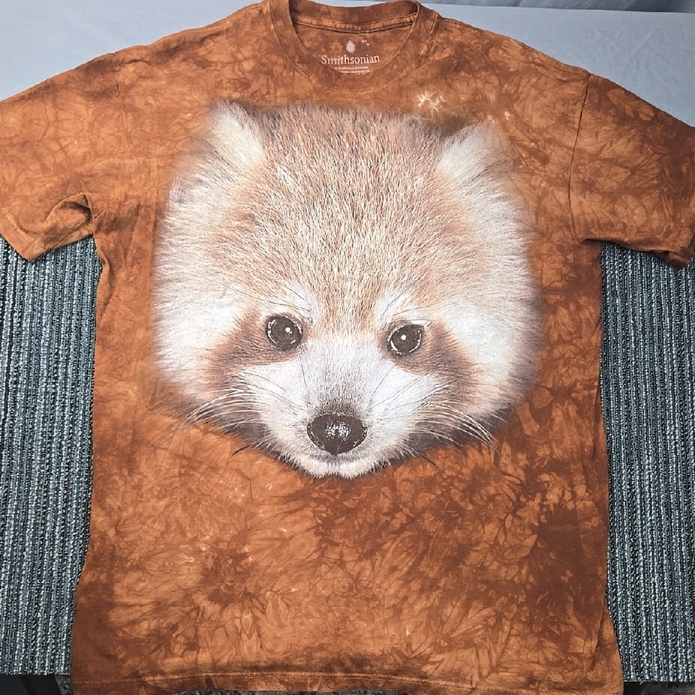 Mens Large Brown Panda T-Shirt SMITHSONIAN brand MADE IN USA